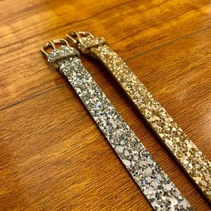BUNDLE J. Crew Sequin Belts with Bonus Belt Hanger